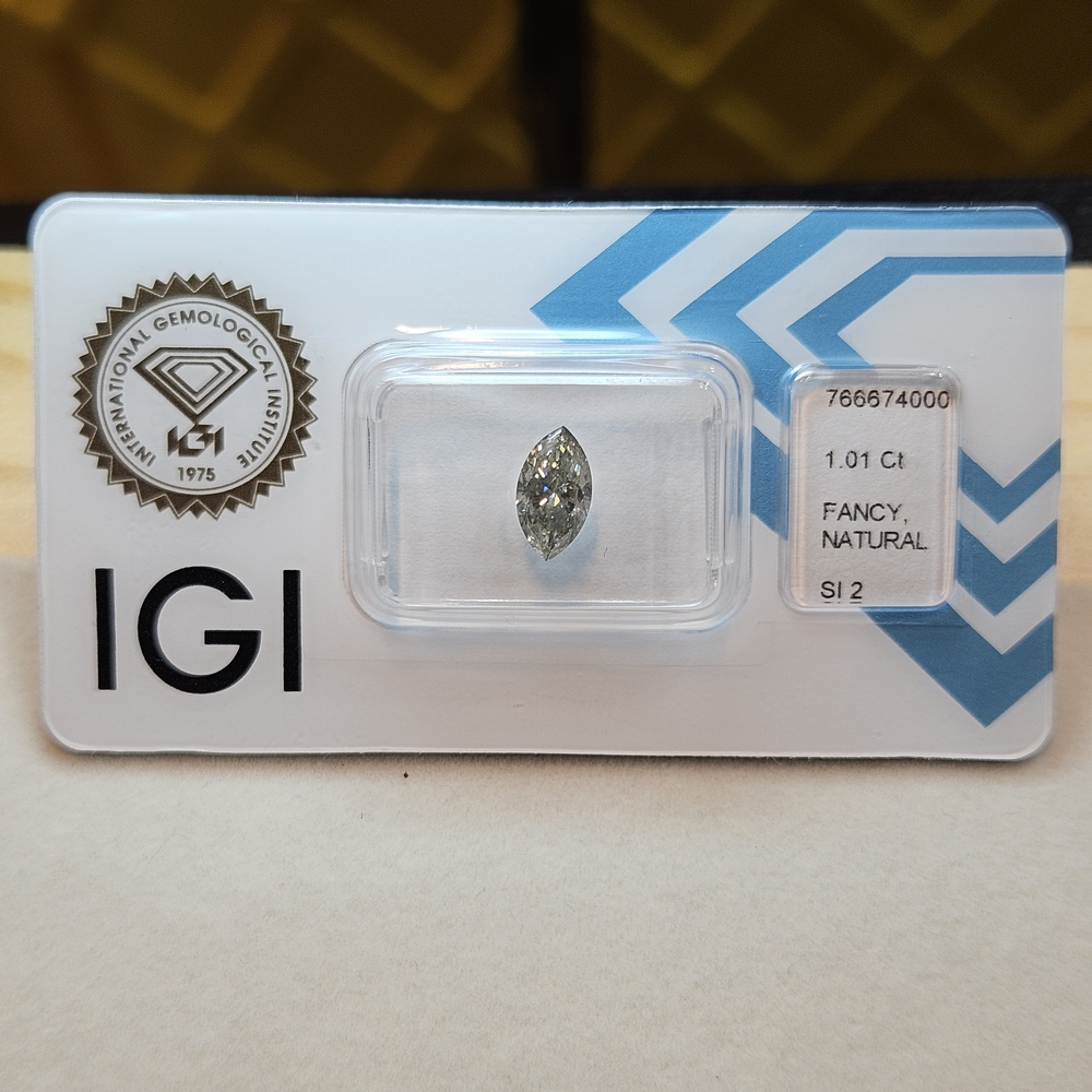 RARE- IGI Certified Marquise Diamond 1.01 Ct - Fancy Natural